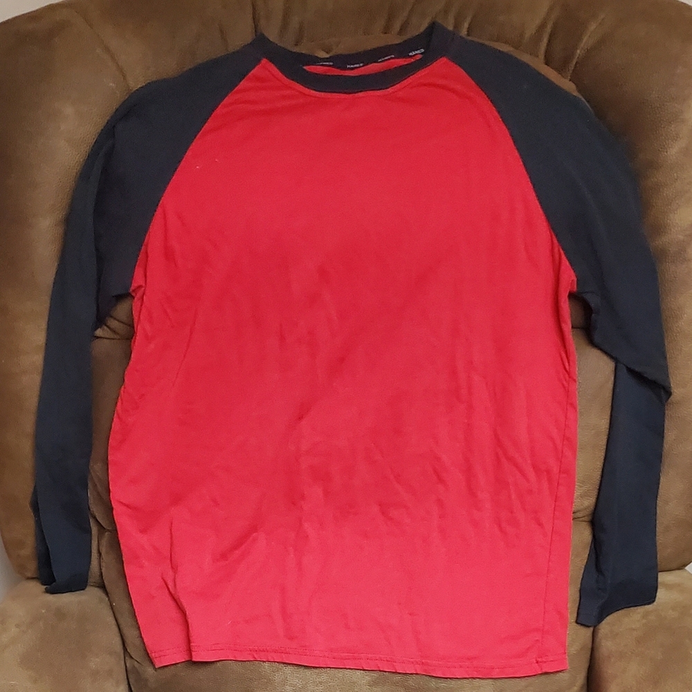Levi's T-Shirt Adult Medium Red Black Casual Stretch Long Sleeve
